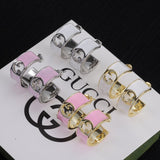 18K GG Color Enamel Earrings