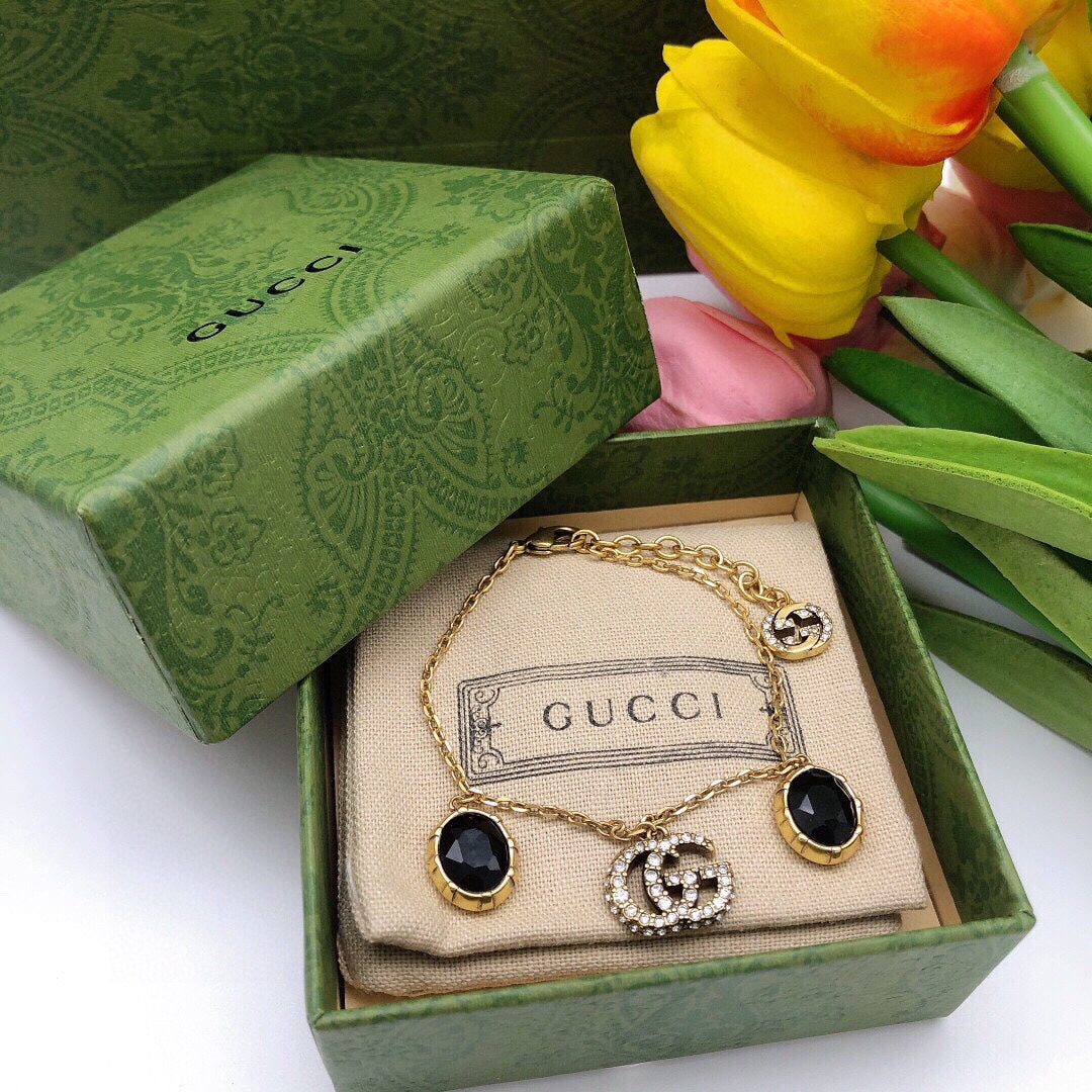 18K GG Black Stones Bracelet