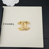 18K CC Uneven Gold Brooch