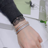 18K White Gold Perlée Diamonds One Row Bracelet