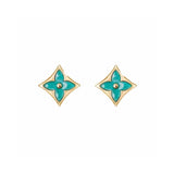 18K Louis Blue Color Blossom BB Star Earrings