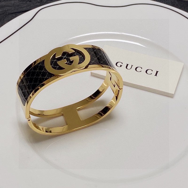 18K GG Black Gold Cuff Bracelet