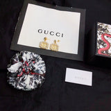18K GG Square Pearls Earrings