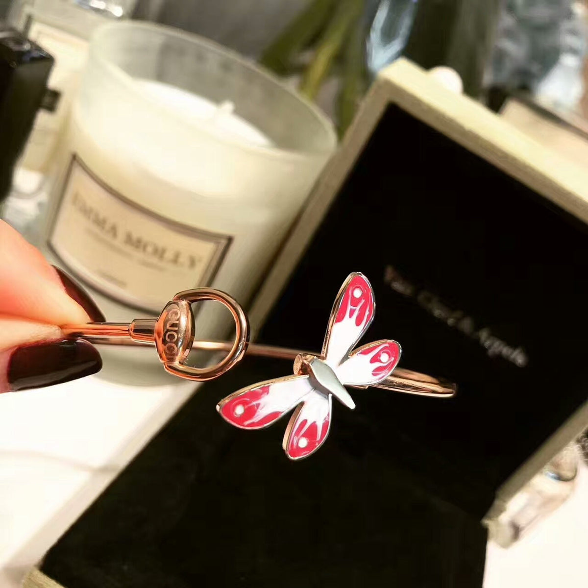 18K GG Flora Bangle Bracelet