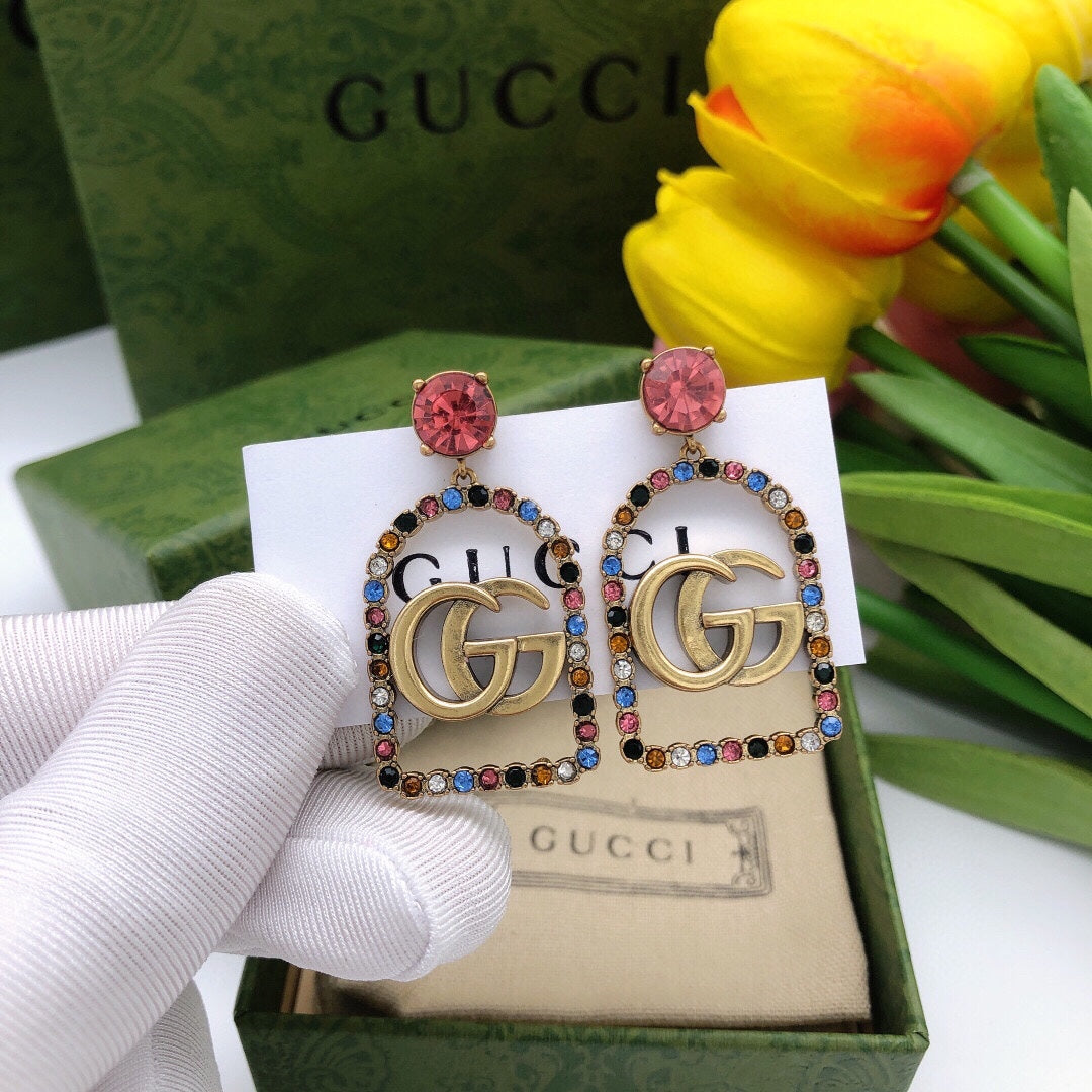 18K GG Color Crystals Earrings