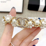 18K CC Pearl Braided Necklace