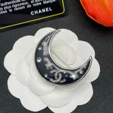 18K CC Moon Gold Brooch
