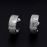 18K Louis Pave Diamond Hoop Earrings
