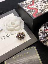 18K GG Crystal Flower Ring