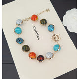 18K CC Color Crystal Gold Bracelet