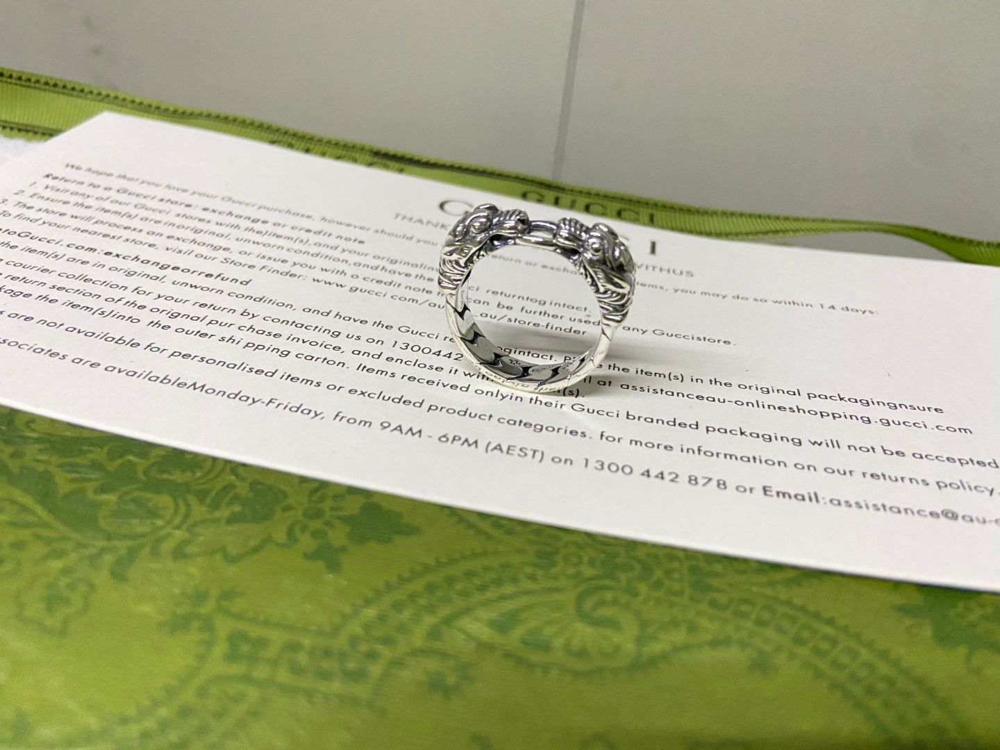 GG Tiger Head Chain Ring