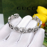 GG Flowers Open Cuff Bracelet