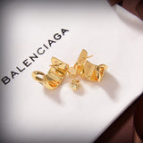 18K BB Red Heart Gold Earrings