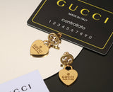 18K GG Heart Pendant Earrings