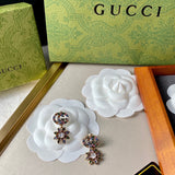 18K GG Flower Pendant Earrings