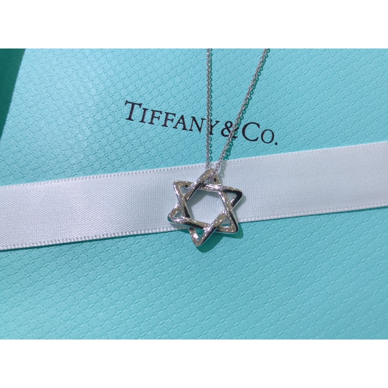 18K Tiff Star of David Pendant Necklace