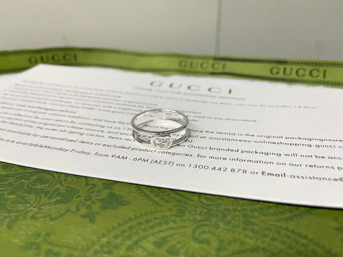 GG Interlocking G Thin Open Ring