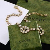 18K GG Crystals Chain Choker Necklace