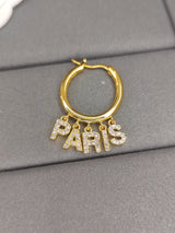 18K Triomphe Script Diamonds Earrings