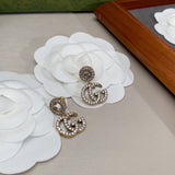 18K GG Crystal Pendant Earrings