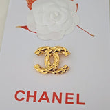 18K CC Uneven Gold Brooch