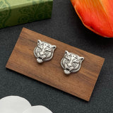 18K GG Tiger Head Gold Earrings