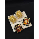 18K CC Red & Yellow Earrings