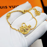 18K Louis Vintage Lock Gold Bracelet