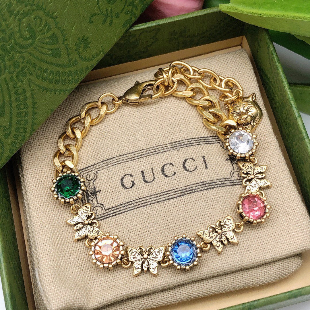 18K GG Interlocking G Crystals Bracelet