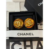 18K CC Orange & Red Crystal Round Earrings