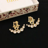 18K CD Seven Diamond Star Earrings