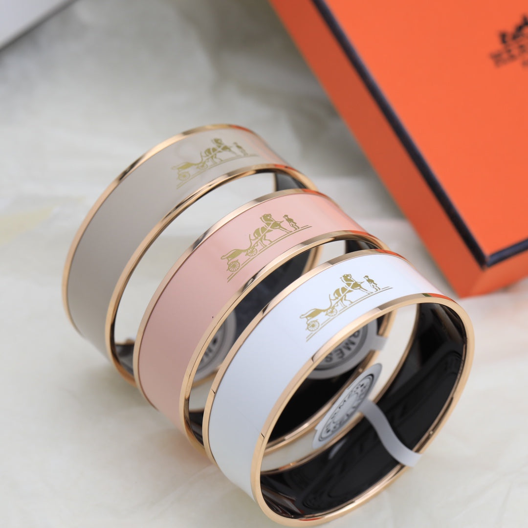18K Enamel Cal¡§¡§che Wide Bangle H Bracelet