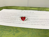 GG Interlocking G Red Enamel Heart Ring