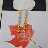 18K CC Gold Long Earrings
