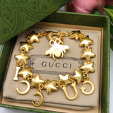 18K GG Script Crystals Bracelet