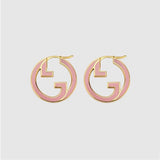 18K GG Pink Hollow Earrings