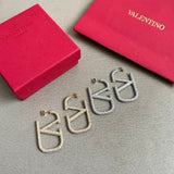 18K Vlogo Diamond Earrings