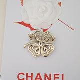 18K CC Clover Leaf Diamond Brooch