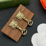 18K GG Tiger Drop Earrings