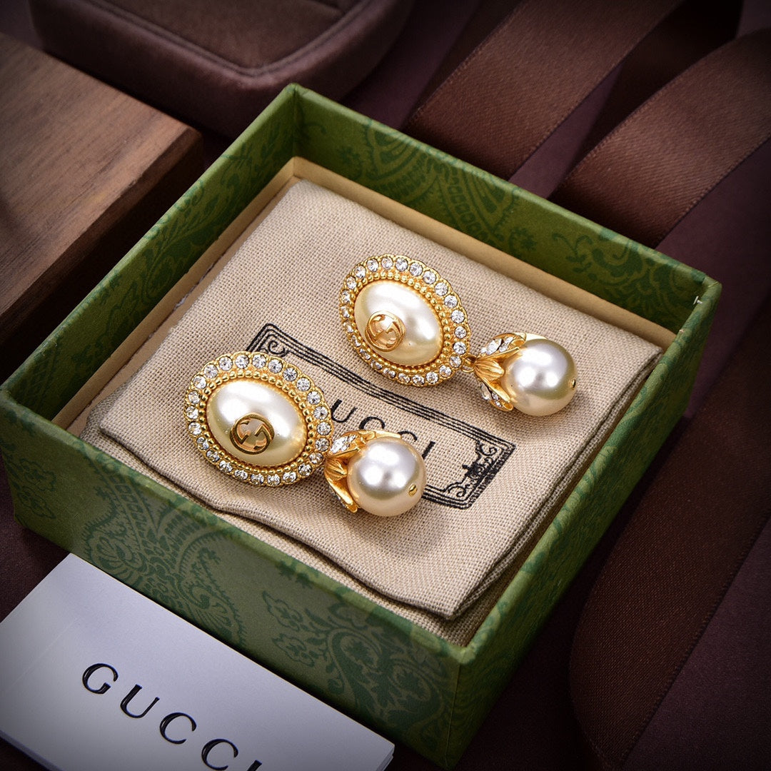18K GG Pearl Earrings