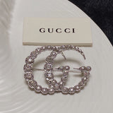 18K GG Crystal Brooch