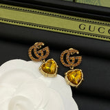 18K GG Yellow Crystal Earrings