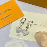 18K Louis Diamond Heart Earrings