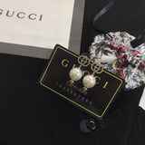 18K GG Pearl Pendant Earrings