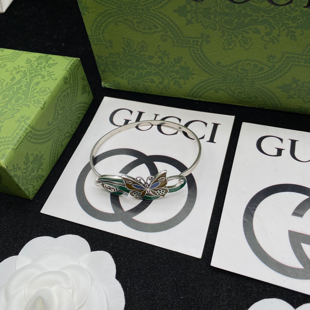 GG Interlocking G & Butterfly Bracelet