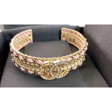 18K CC Pink Strass Cuff Bracelet