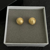 18K CC Gold Round Earrings
