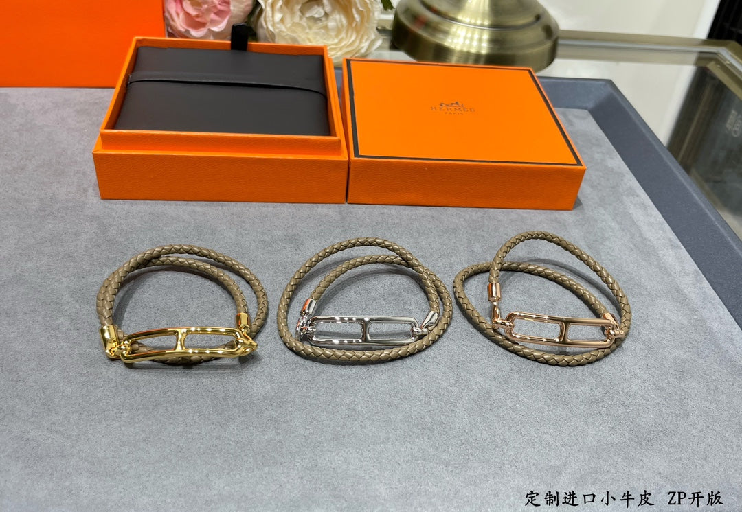 18K Roulis Double Tour Grey H Bracelet