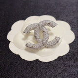 18K CC White Gold Diamond Brooch