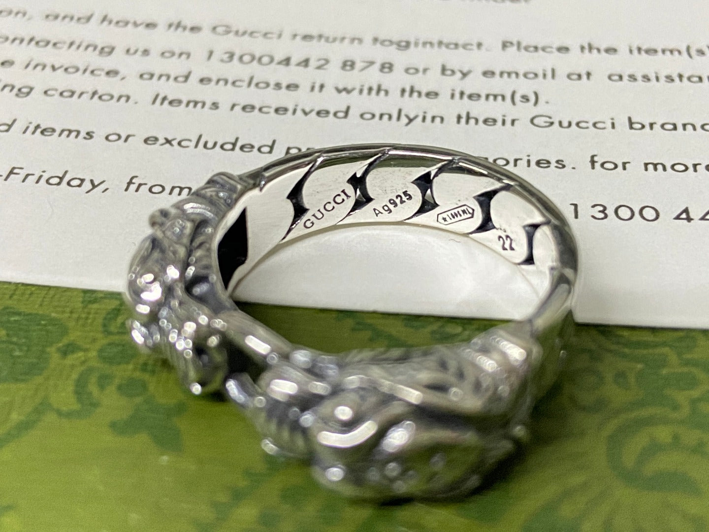 GG Tiger Head Chain Ring